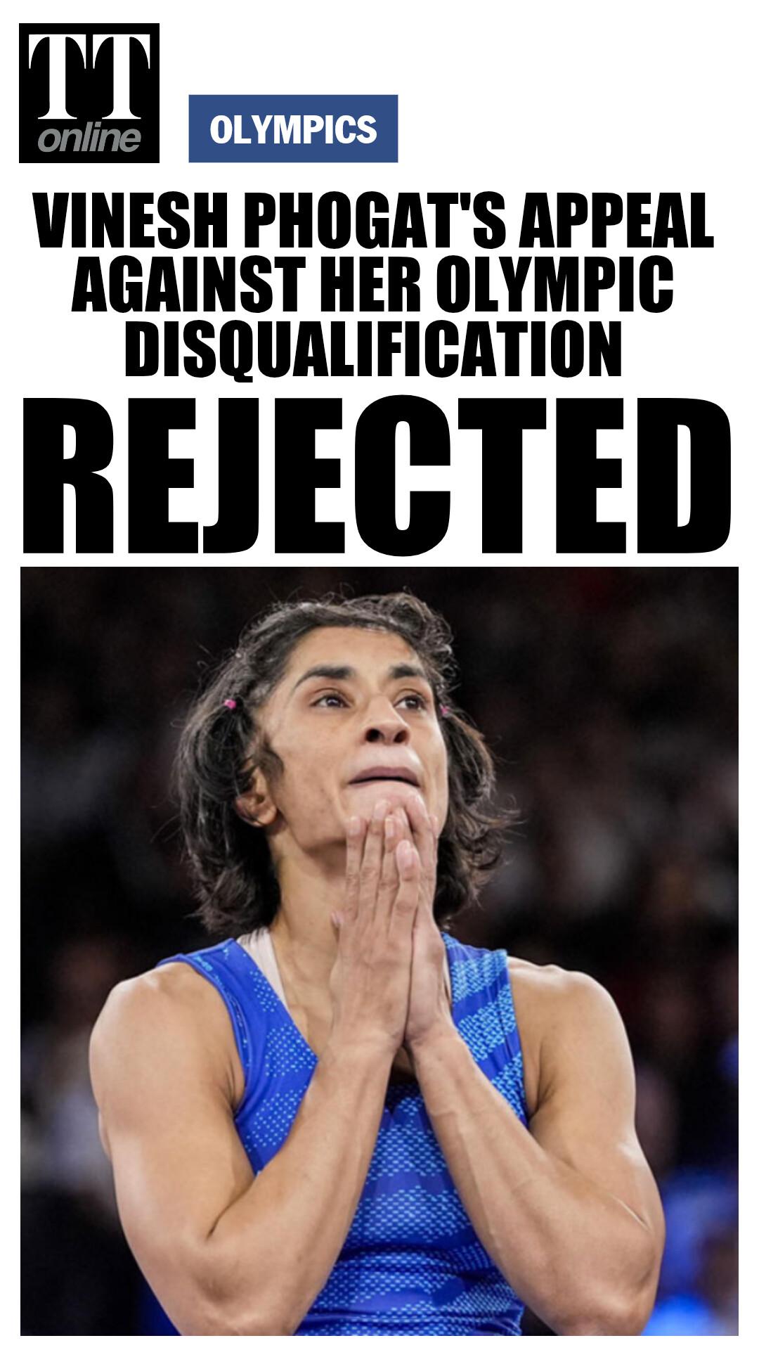 Vinesh Phogat's Appeal For Shared Silver Medal Rejected by Court of Arbitration for Sport