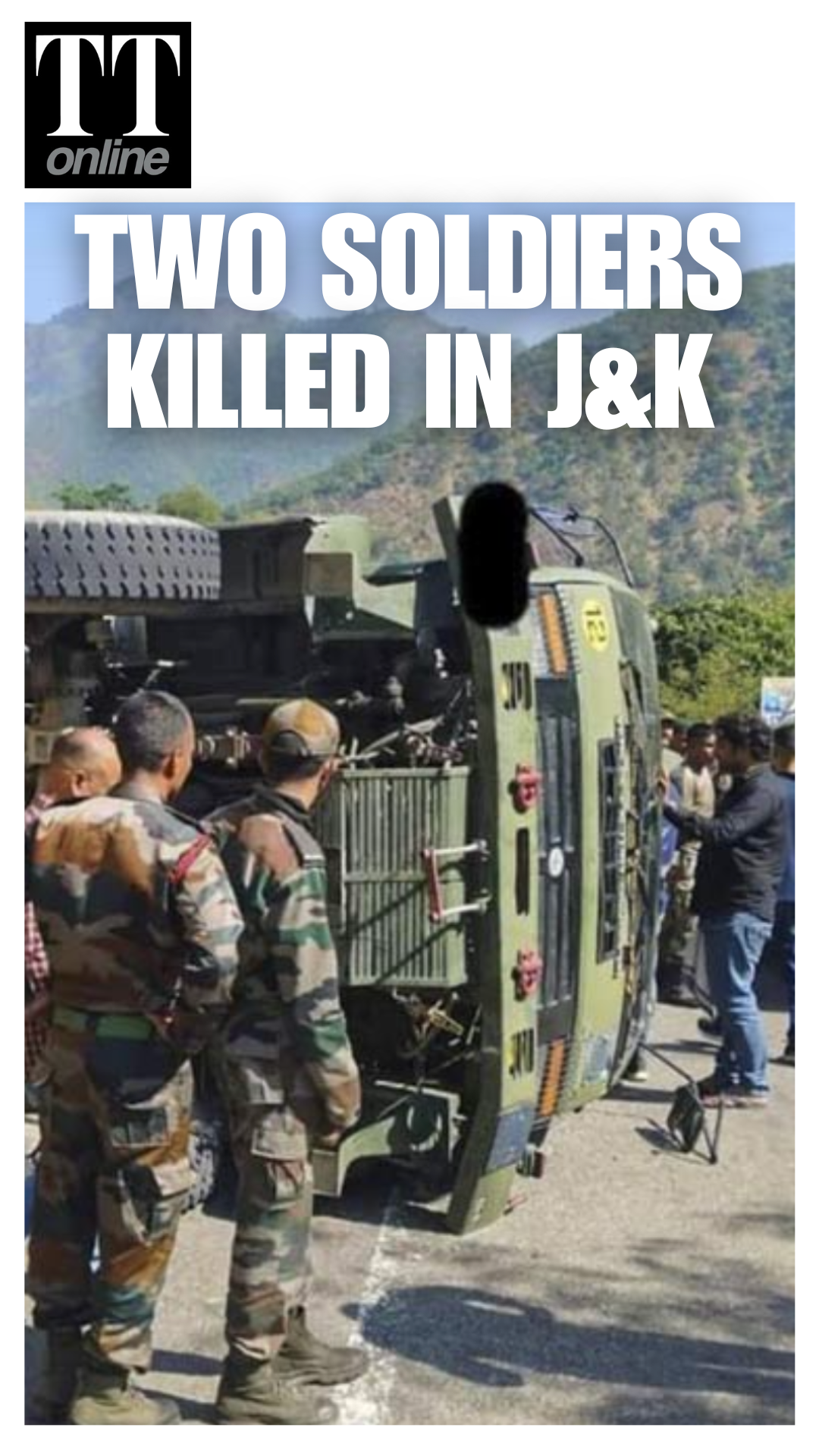 Two Soldiers Killed as Army Vehicle Falls into Gorge in J&K's Bandipora