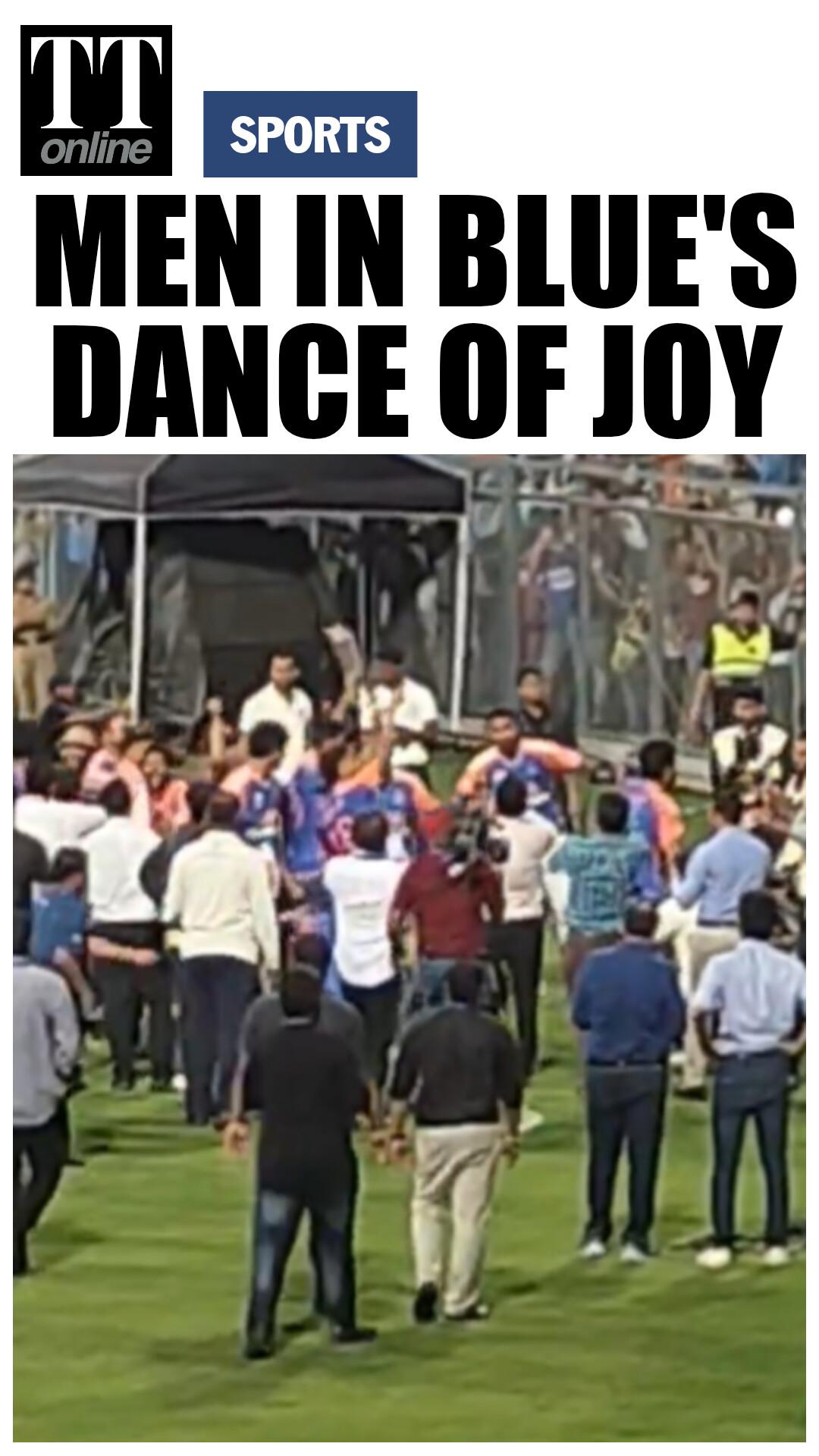 Men in Blue Dance Their Hearts Out at Wankhede Stadium