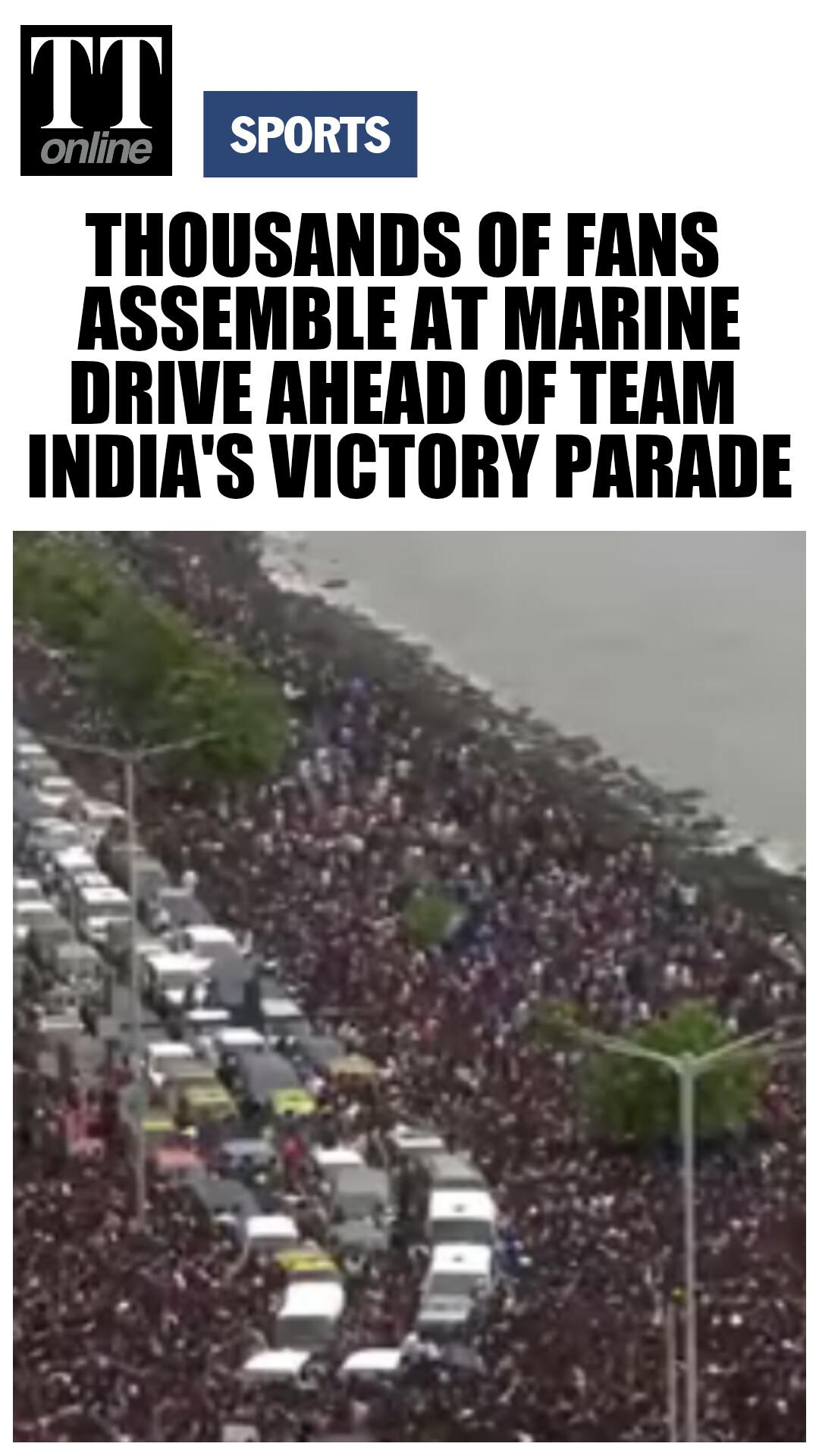 Sea of Cricket Fans at Marine Drive to Witness Team India's Victory Parade